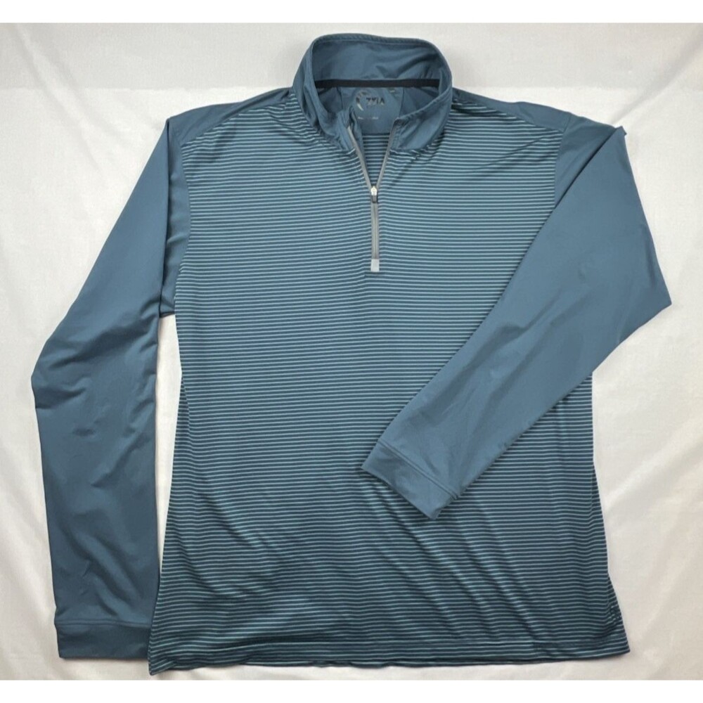 Zyia Active Men’s Striped 1/4 Zip Large